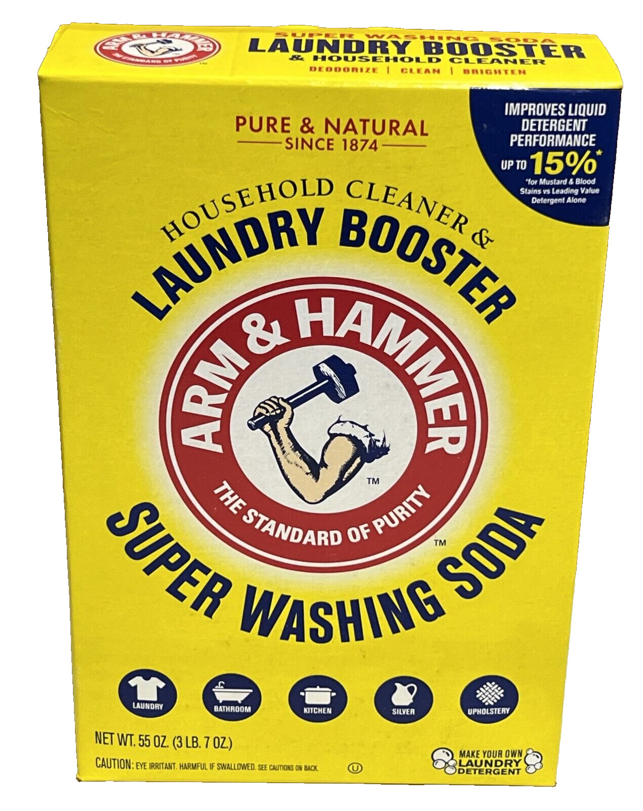 Arm & Hammer Super Washing Soda Household Cleaner & Laundry Booster 55 oz