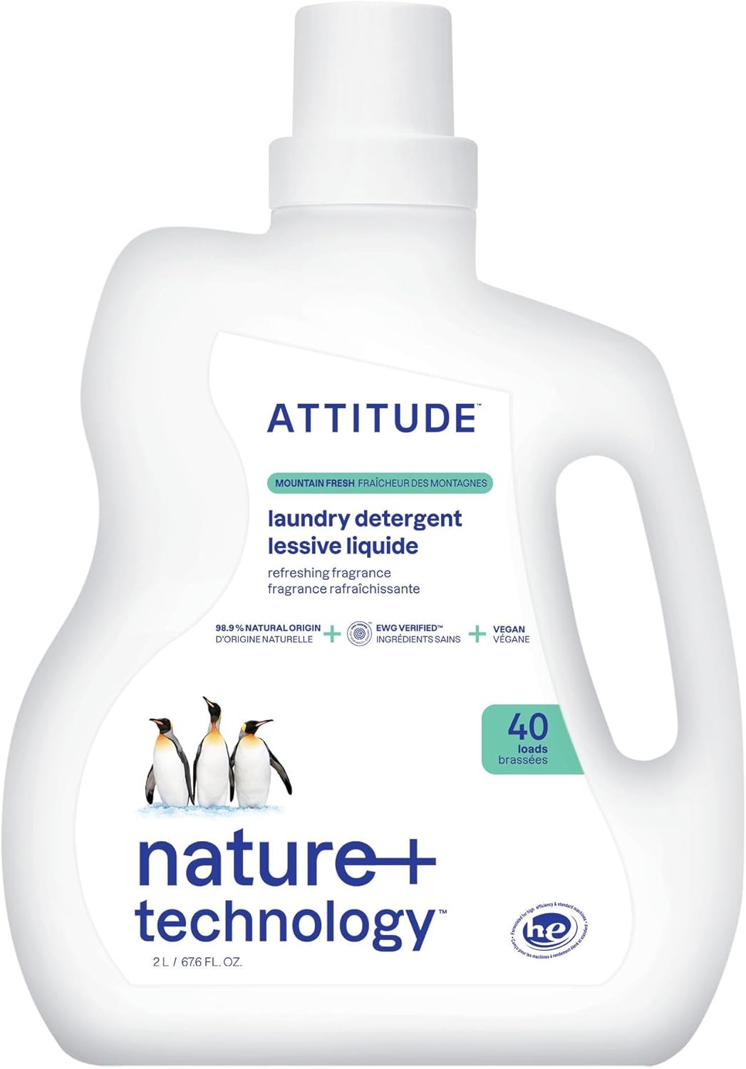 EWG Verified, HE Compatible, Plant-Based & Vegan, Natural Laundry Soap, Mountain