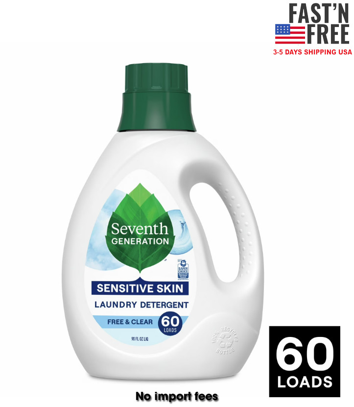 Seventh Generation Free and Clear Liquid Laundry Detergent, 90 fl oz, 60 Loads