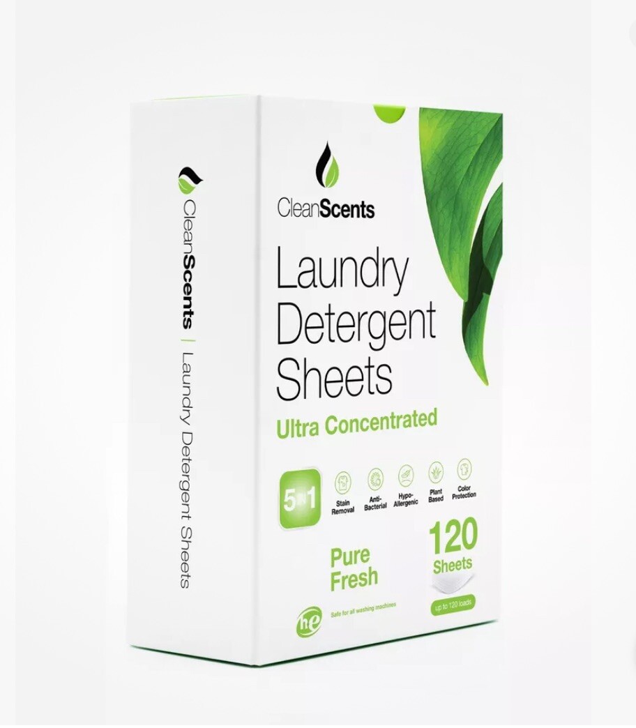 Cleanscents 5in1 Pure Fresh Laundry Detergent 120 Sheets