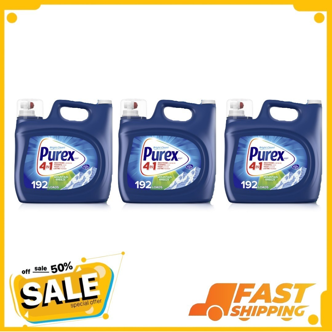 Purex Fresh Mountain Breeze Liquid Laundry Detergent, 250 fl oz, 576 Loads