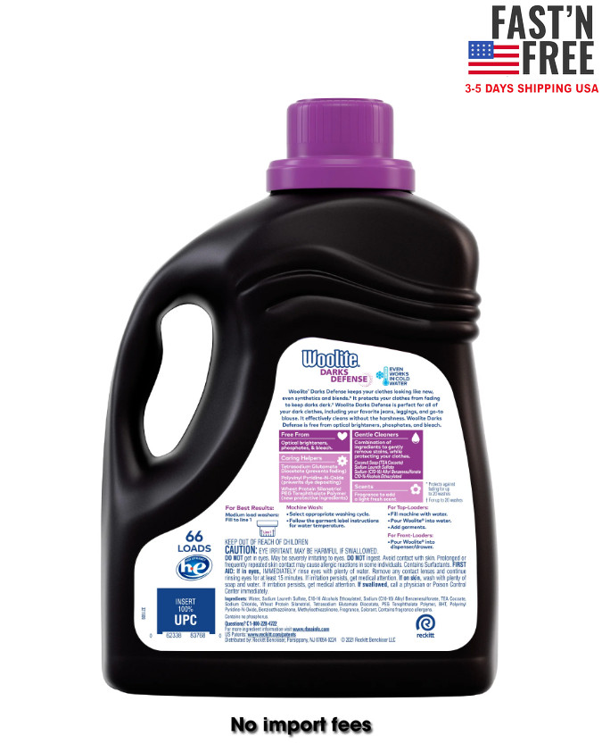 Woolite Darks Defense Liquid Laundry Detergent, 100 fl oz, 66 Loads