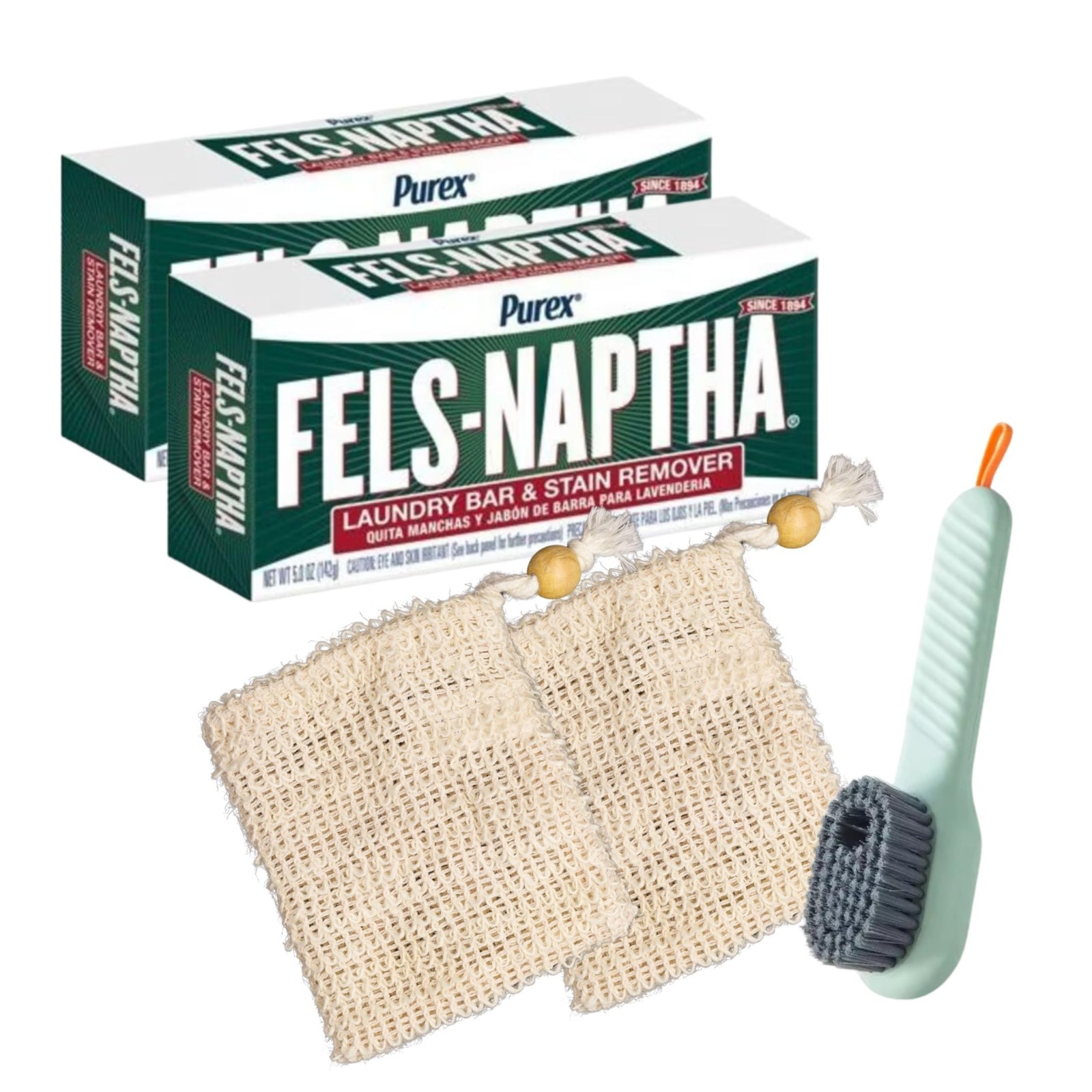 Multifunctional Stain Remover Laundry Bundle with Cleaning Brush & 2 Fels Naphta