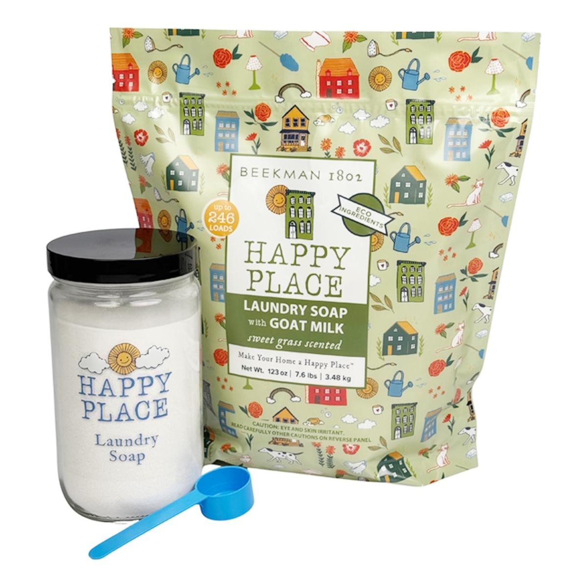 Beekman Happy Pleace 1802 246-Load Laundry Soap w/Glas Gar, choose scent