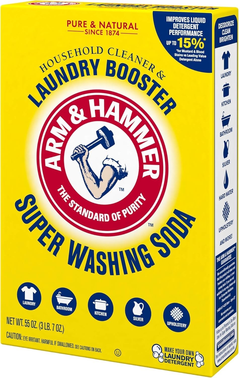 Super Washing Soda Household Cleaner and Laundry Booster, 55 oz Box