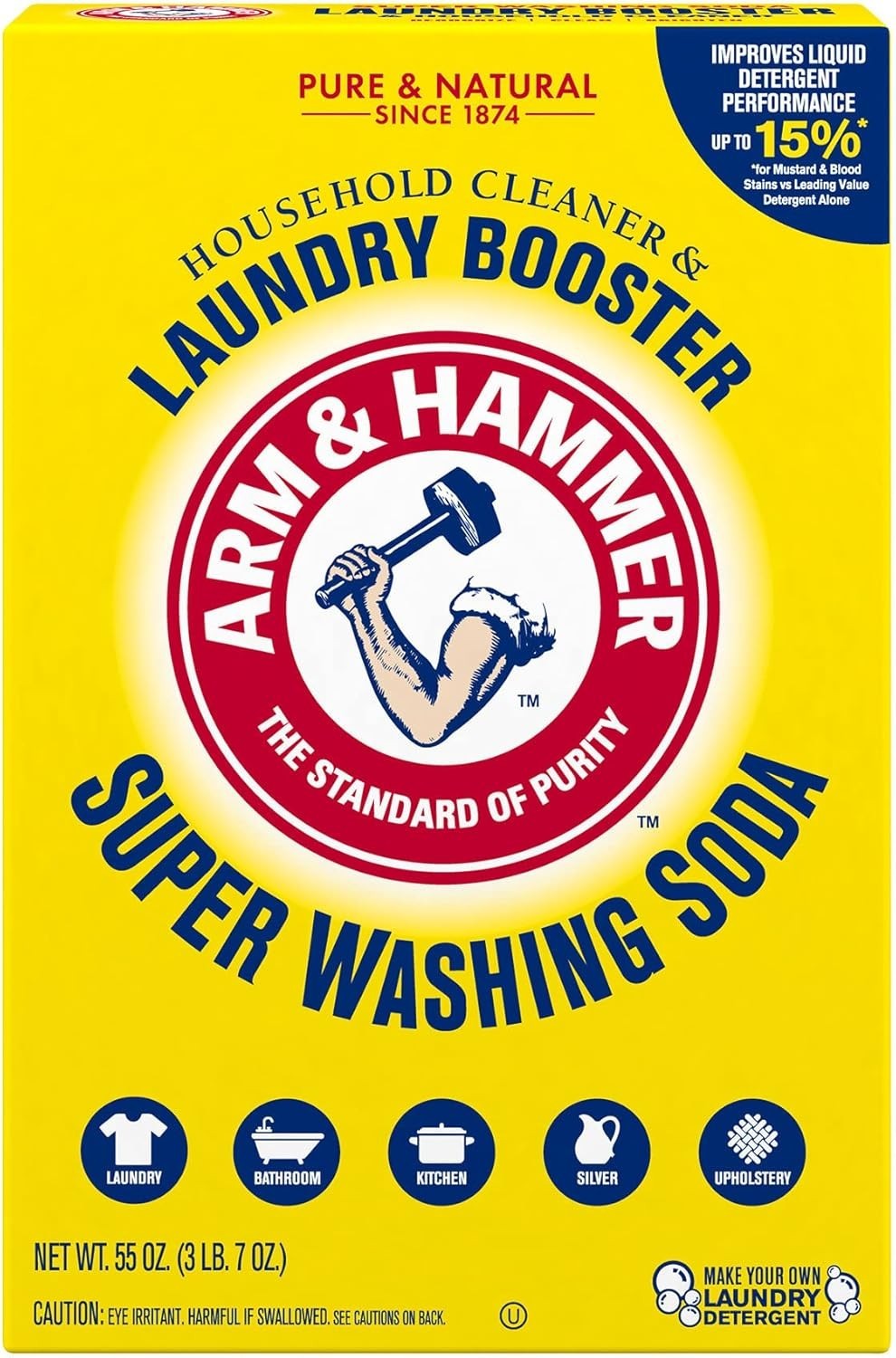 55 oz All-Natural Super Washing Soda – Enhances Laundry Brightness & Freshness