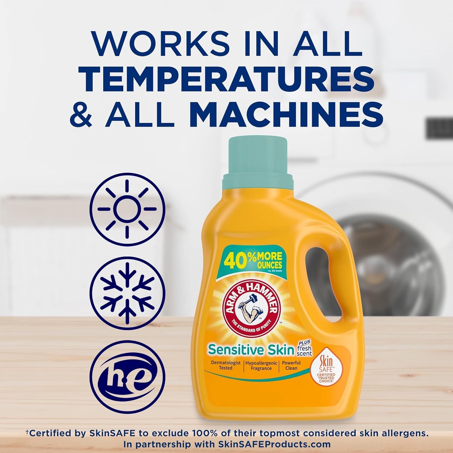 Concentrated Sensitive Skin Detergent, 210 oz, 105 Loads, Dermatologist Tested