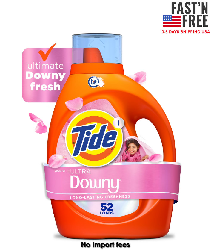 Tide Laundry Detergent Liquid Plus Ultra Downy, April Fresh, 73 fl oz 52 Loads