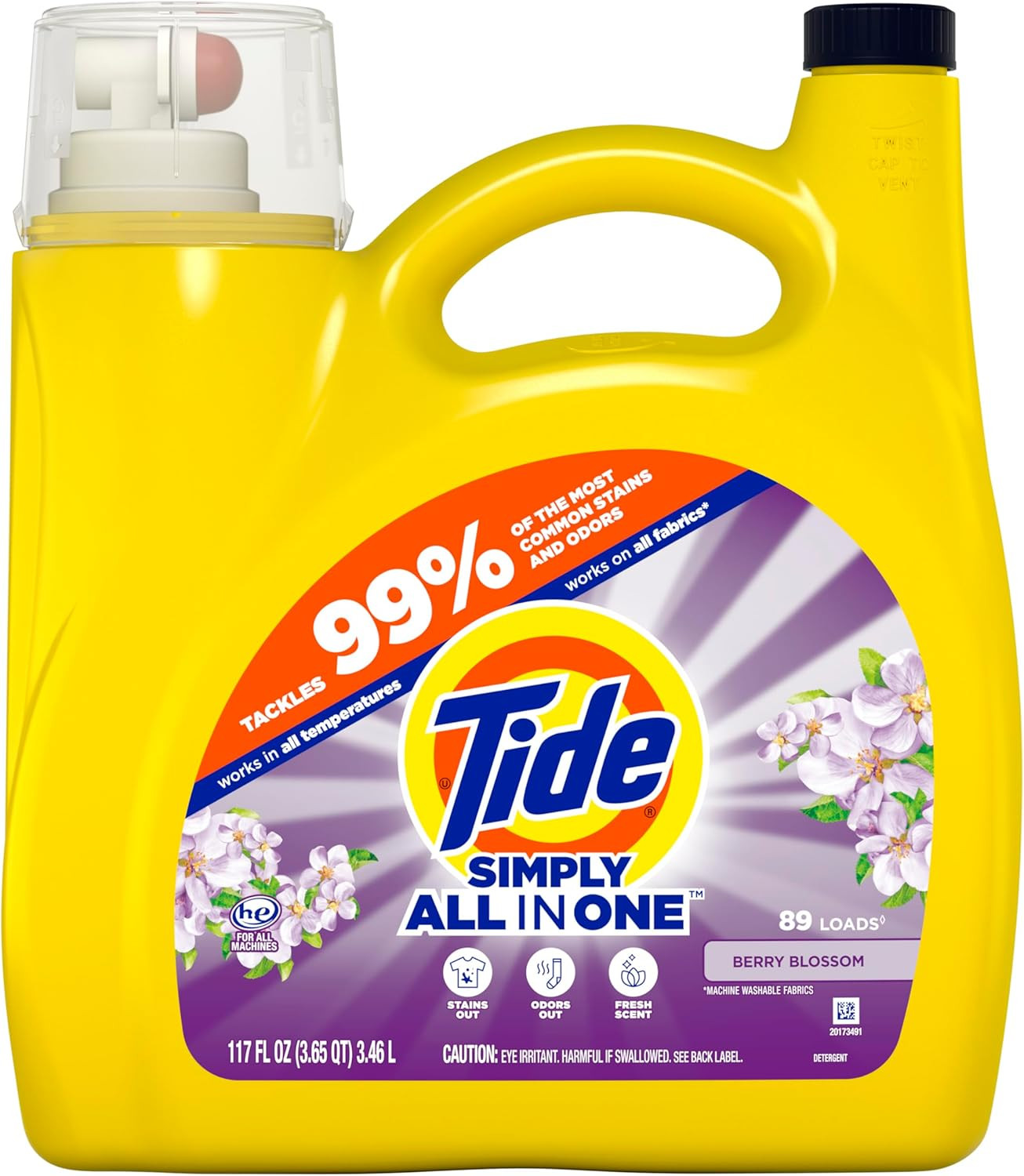 Simply Clean & Fresh Liquid Laundry Detergent, Berry Blossom Scent, 89 loads, 11