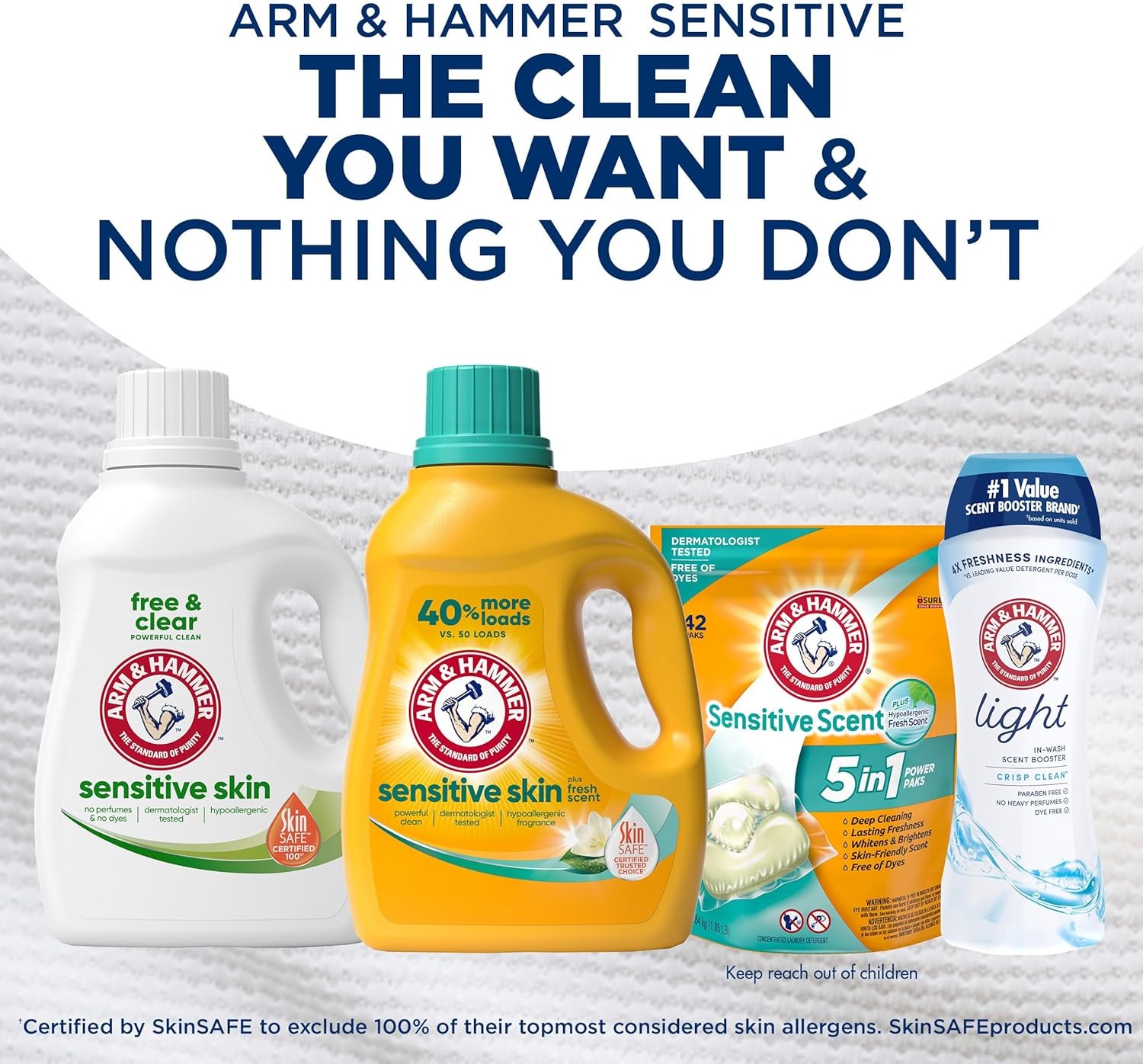 Arm & Hammer Sensitive Skin plus Fresh Scent, 105 Loads Liquid Laundry Detergent