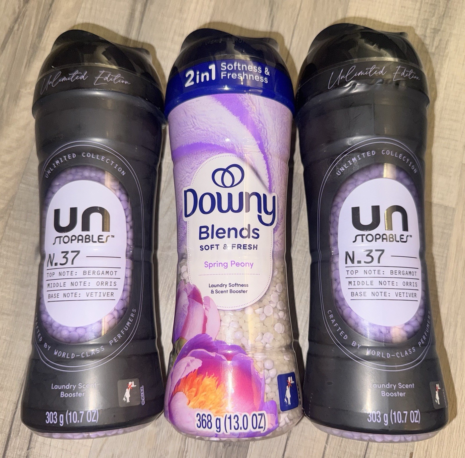 Downy Scent Booster Beads 3-Pack Unstopables N.37 + Blends Peony 10.7/13oz