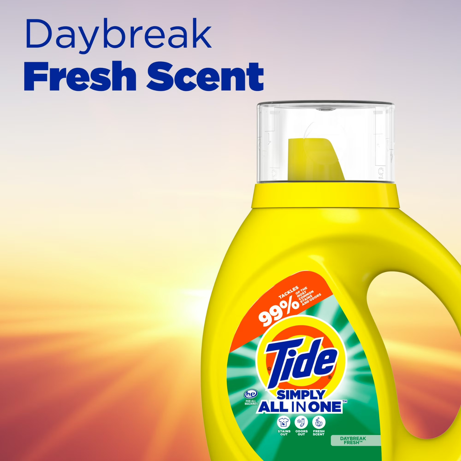 4 Pack Tide Simply Liquid Laundry Detergent Daybreak Fresh 64 Loads