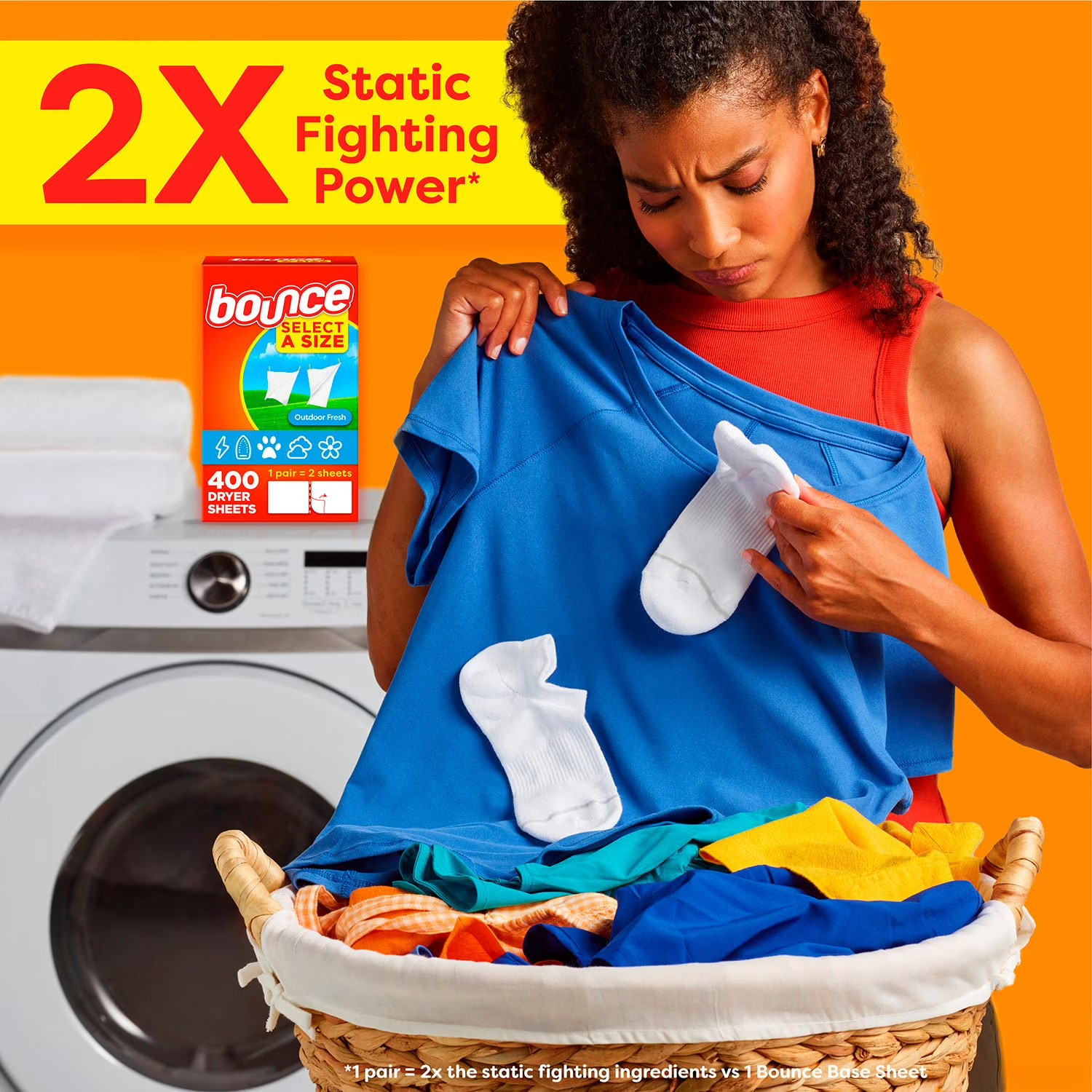 Bounce Select a Size Dryer Sheets, Outdoor Fresh, 400 Ct – Soft & Fresh Laundry