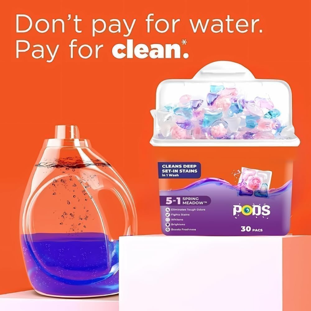 Active 5-in-1 Power Laundry Detergent Pods – Multi-Action Packs (30 Packs)