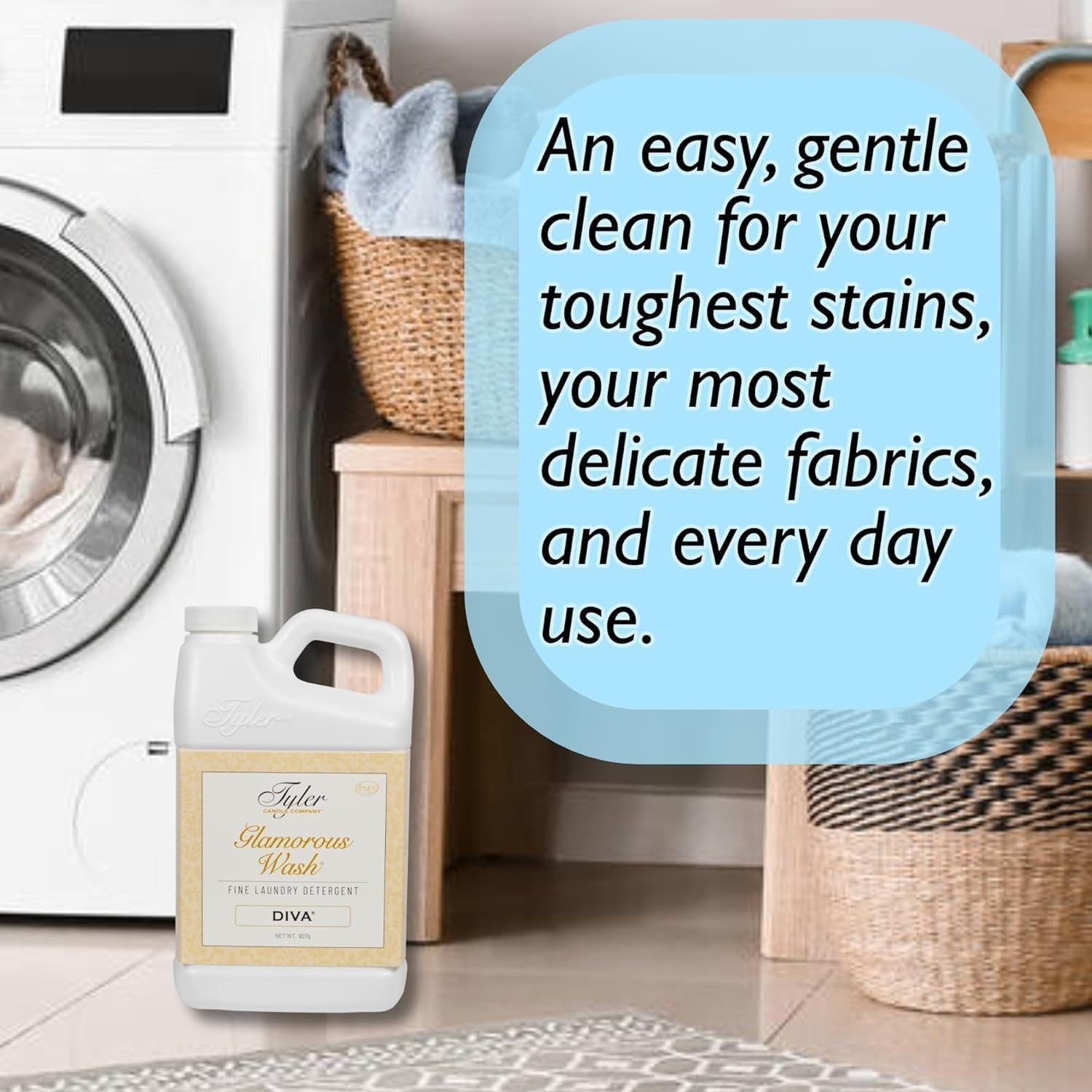 Eco-Friendly Tyler Glam Wash Detergent 32 FL Oz – Hypoallergenic, Diva Fragrance