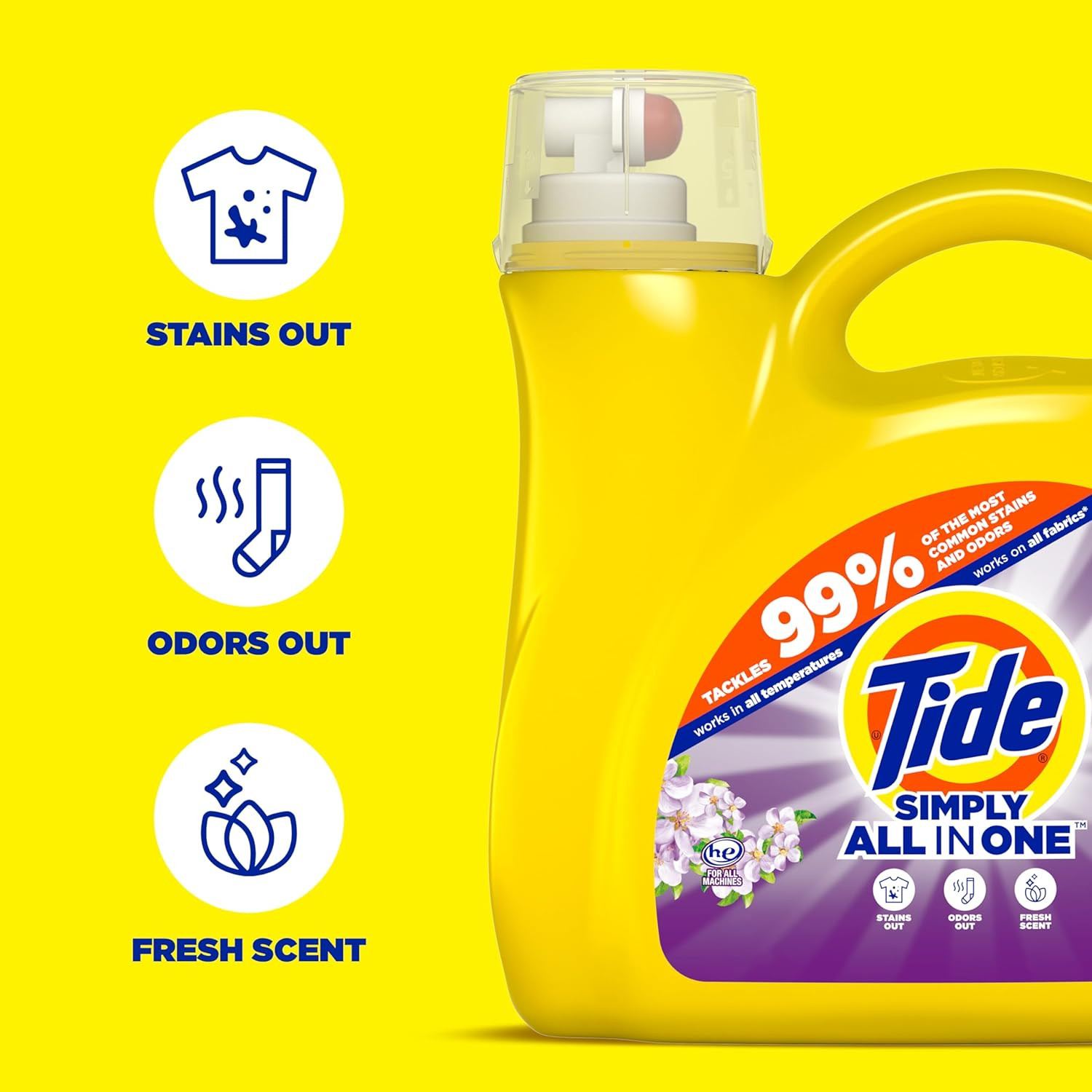 Simply Clean & Fresh Liquid Laundry Detergent, Berry Blossom Scent, 89 loads, 11