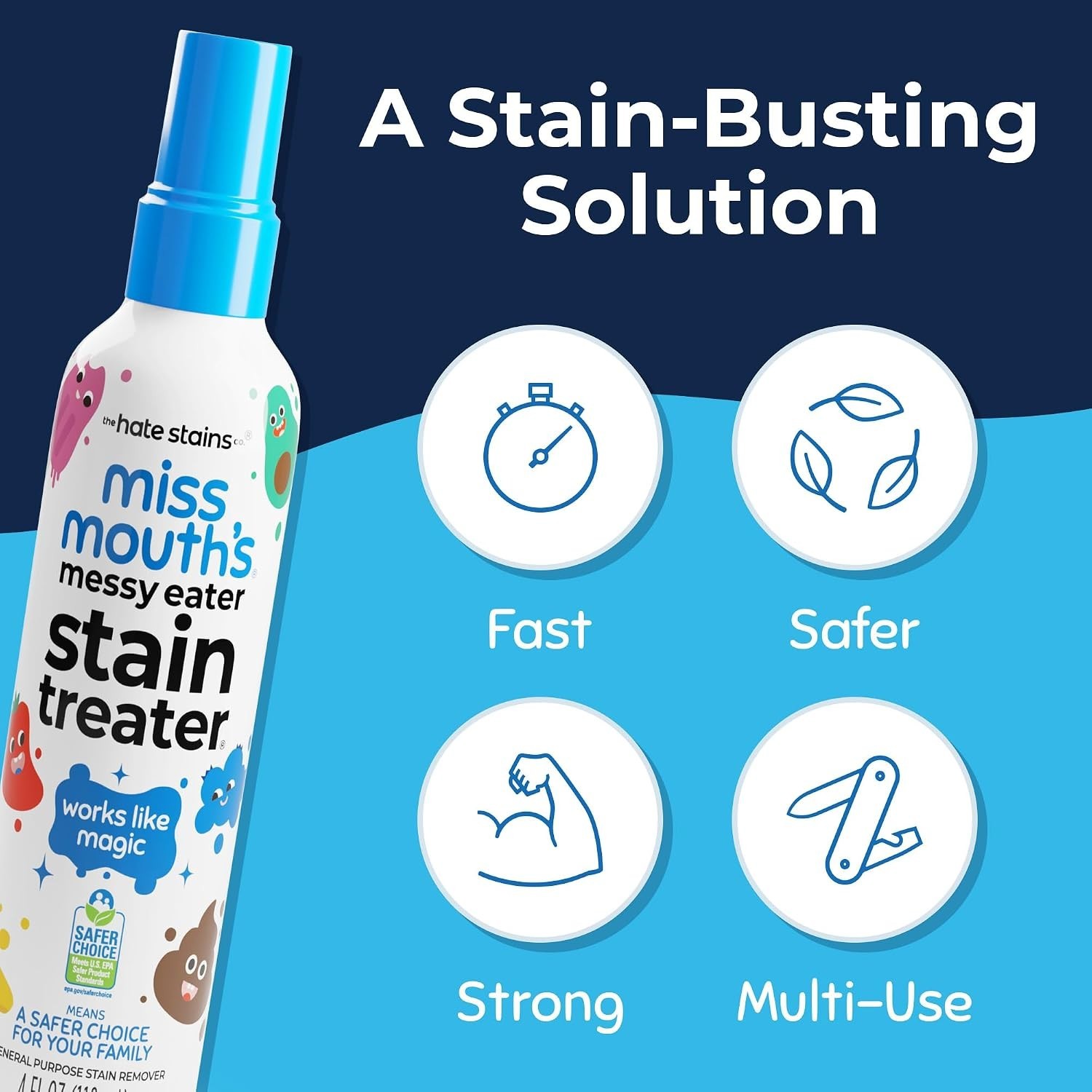 Eco-Friendly Laundry Stain Remover Spray – 4 Oz | Gentle for Baby Clothes