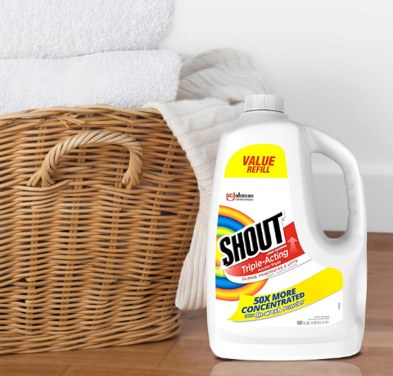 Shout Active Enzyme Laundry Stain Remover Spray, Triple-Acting, Penetrates 60oz