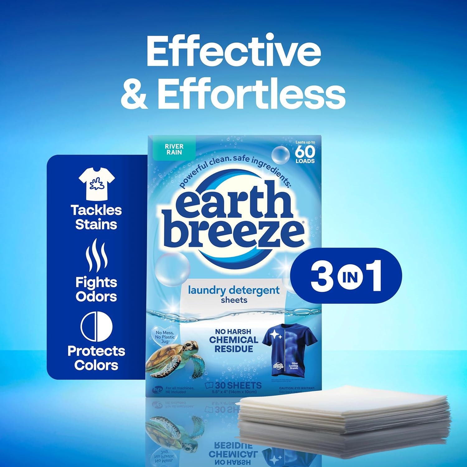 Earth Breeze Laundry Detergent Sheets, No Harsh (Select Your Scent & Count )