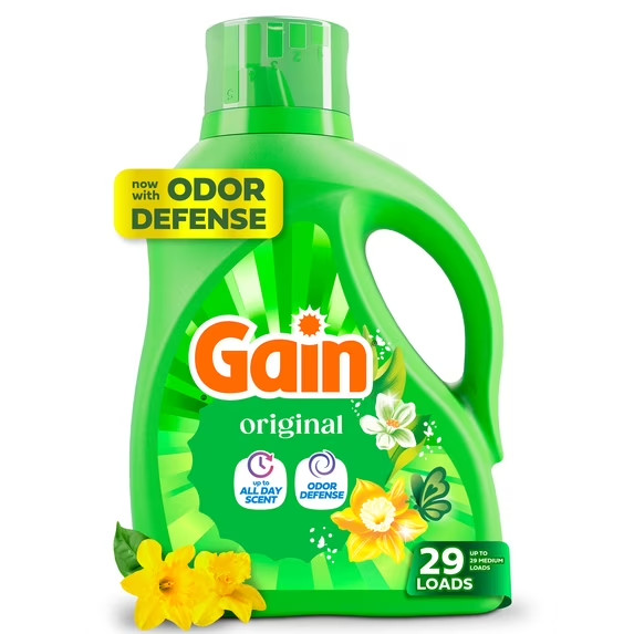 Gain Laundry Detergent Liquid, Now with Odor Defense, Original Scent, 39 fl oz,