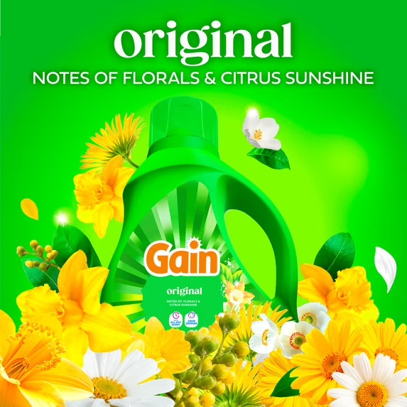Gain Laundry Detergent Liquid, Now with Odor Defense, Original Scent, 39 fl oz,