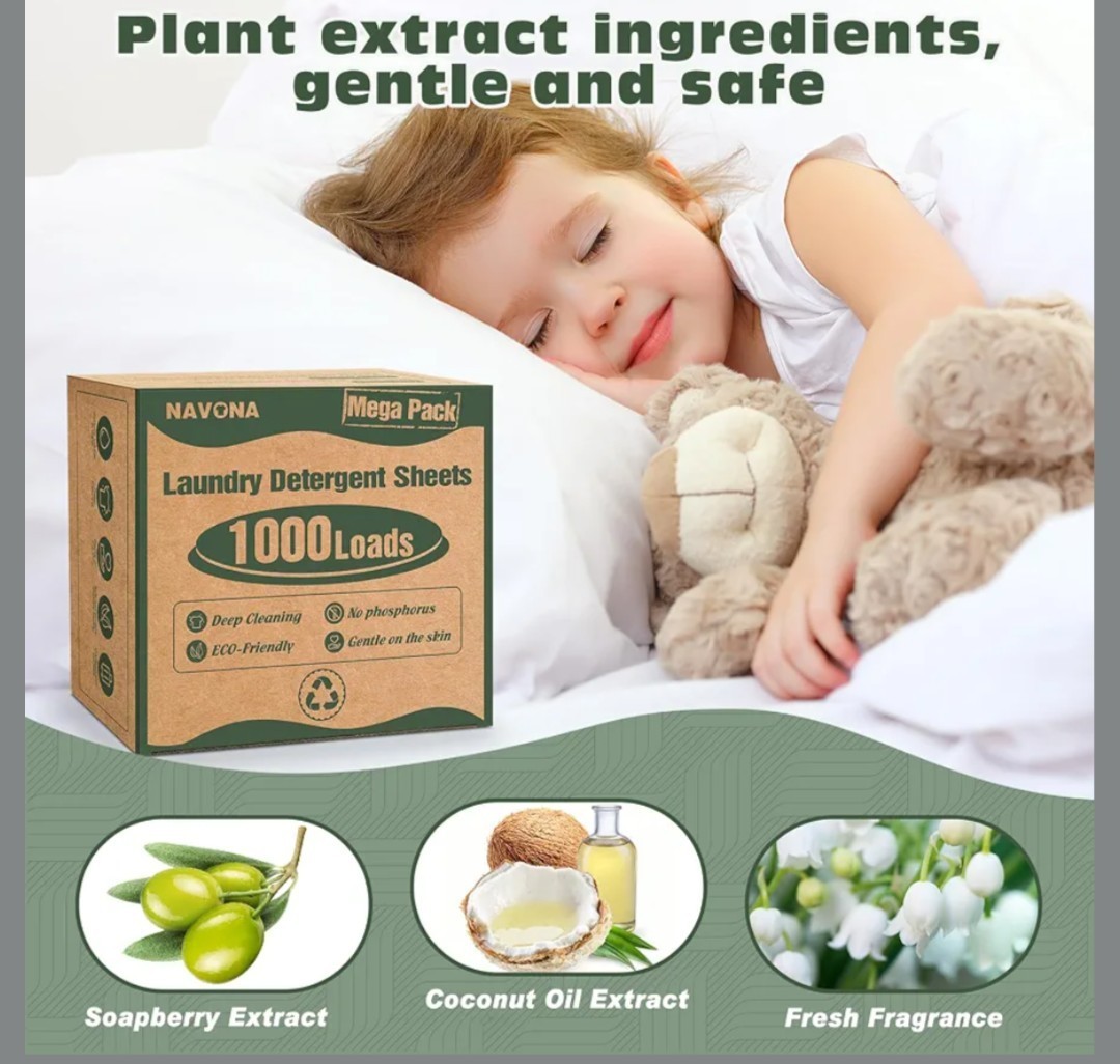 Laundry Detergent Sheets 1000 Fresh Scent Soap