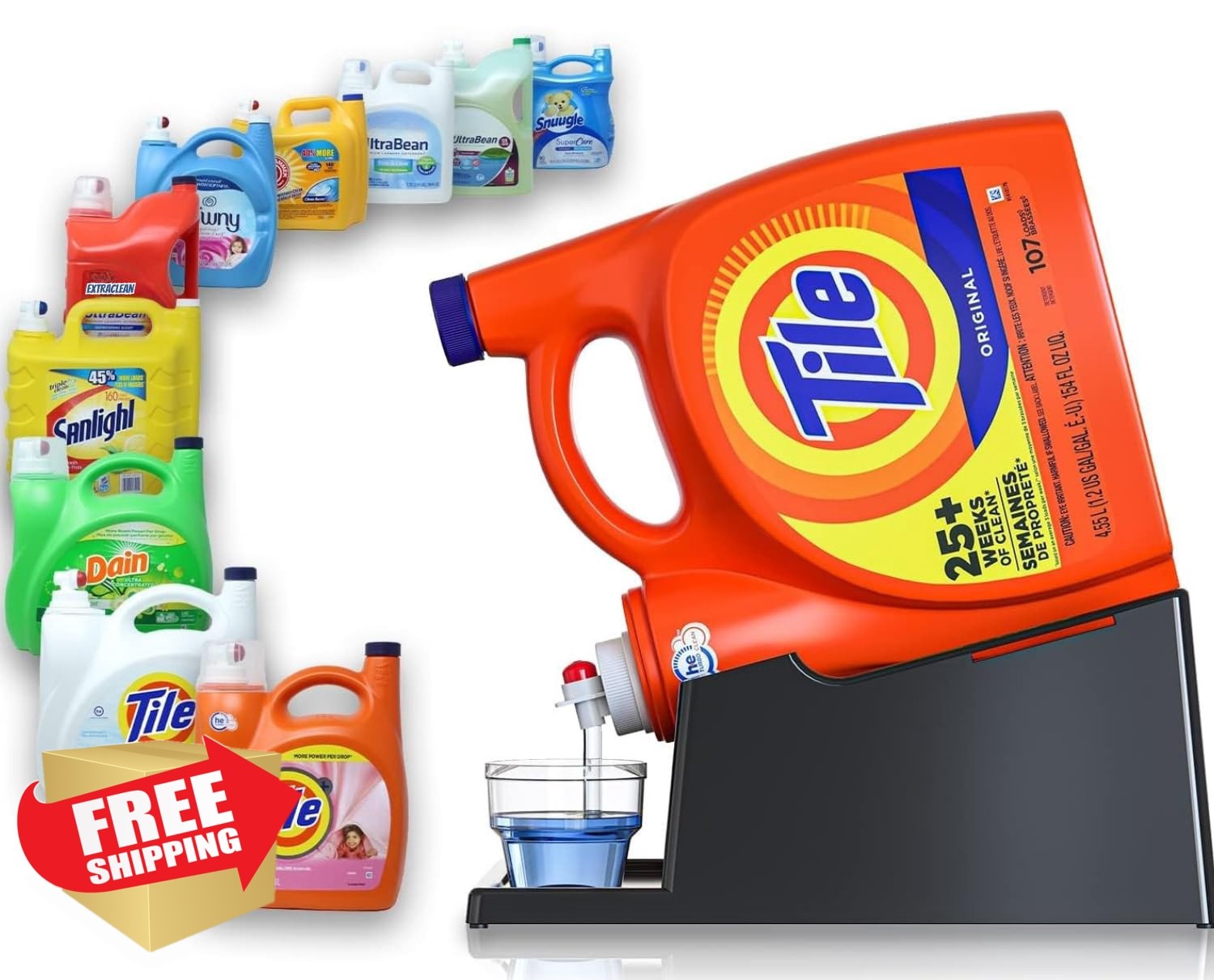 Liquid Laundry Detergent Holder Stand with Drip Tray – 1 Pack – Black | Easy …