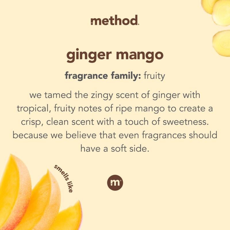 Method Ginger Mango Scent Fabric Softener Liquid 53.5 oz 1 pk Plant Based NEW