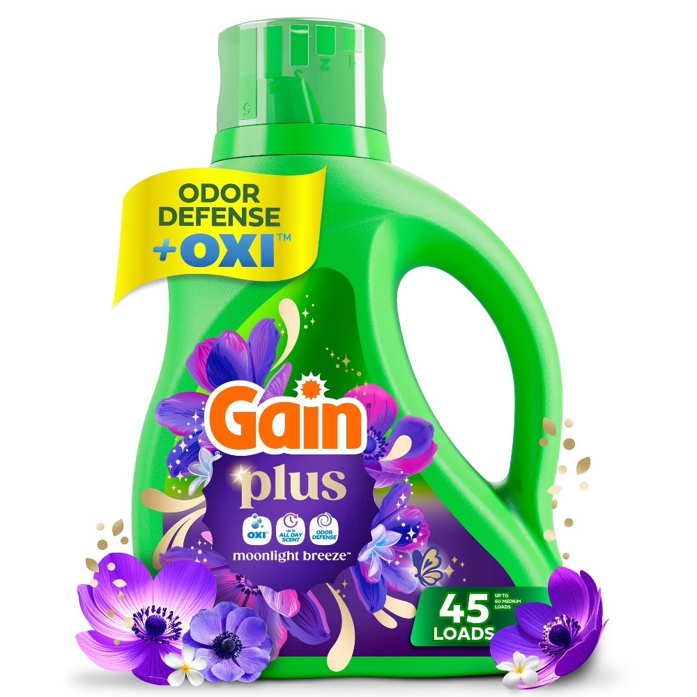 Plus Liquid Laundry Detergent, Now with Odor Defense + OXI