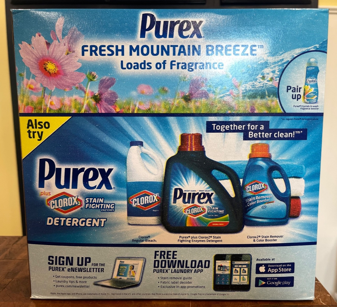 (2) 3.2lb Purex 50 Oz Dirt Lift Action Crystals Fresh Mountain Detergent Breeze