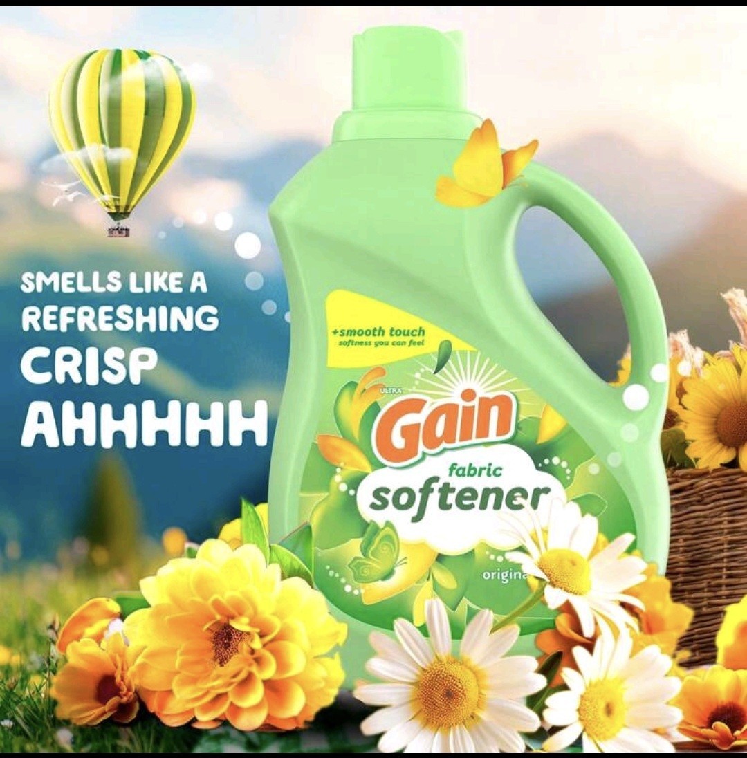 Gain Fabric Softener Liquid 35 oz Floral Scent Anti Static Wrinkle Reducing