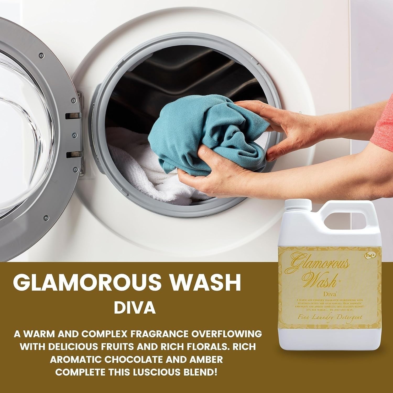 48 Fl Oz Tyler Diva Glam Wash Detergent – Odor-Fighting Floral Clean for Linens