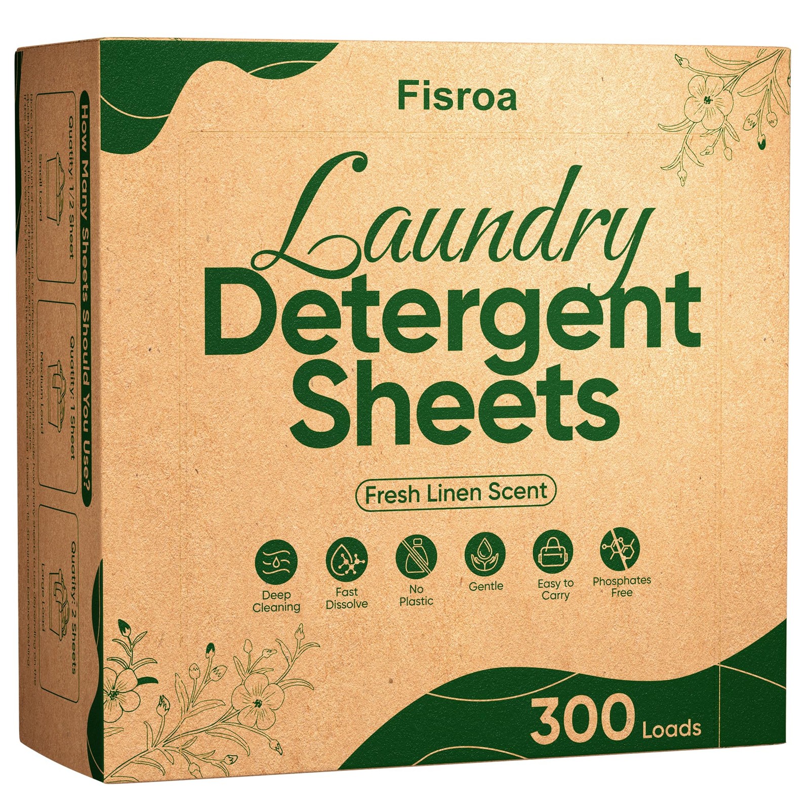 Travel Laundry Detergent Sheets 300 Loads Eco-friendly Washing Detergent Shee…