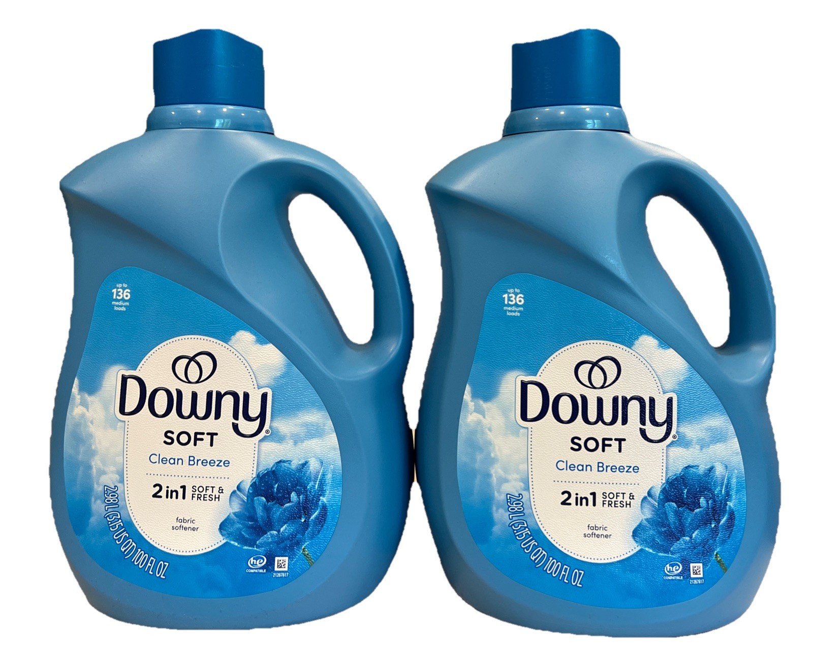 Downy Soft Clean Breeze 2 In 1 Soft & Fresh Fabric Softener Up To 136 Loads100oz