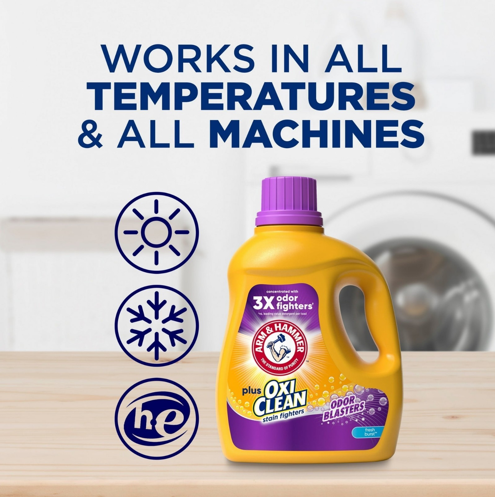ARM & HAMMER OxiClean Odor Blasters Laundry Detergent, 77 Loads, 100.5 oz