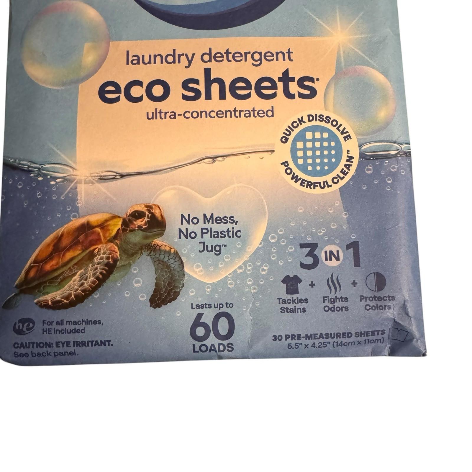 Earth Breeze Laundry Detergent 30 Pre-Measured ECO Sheets Fresh Scent No Mess