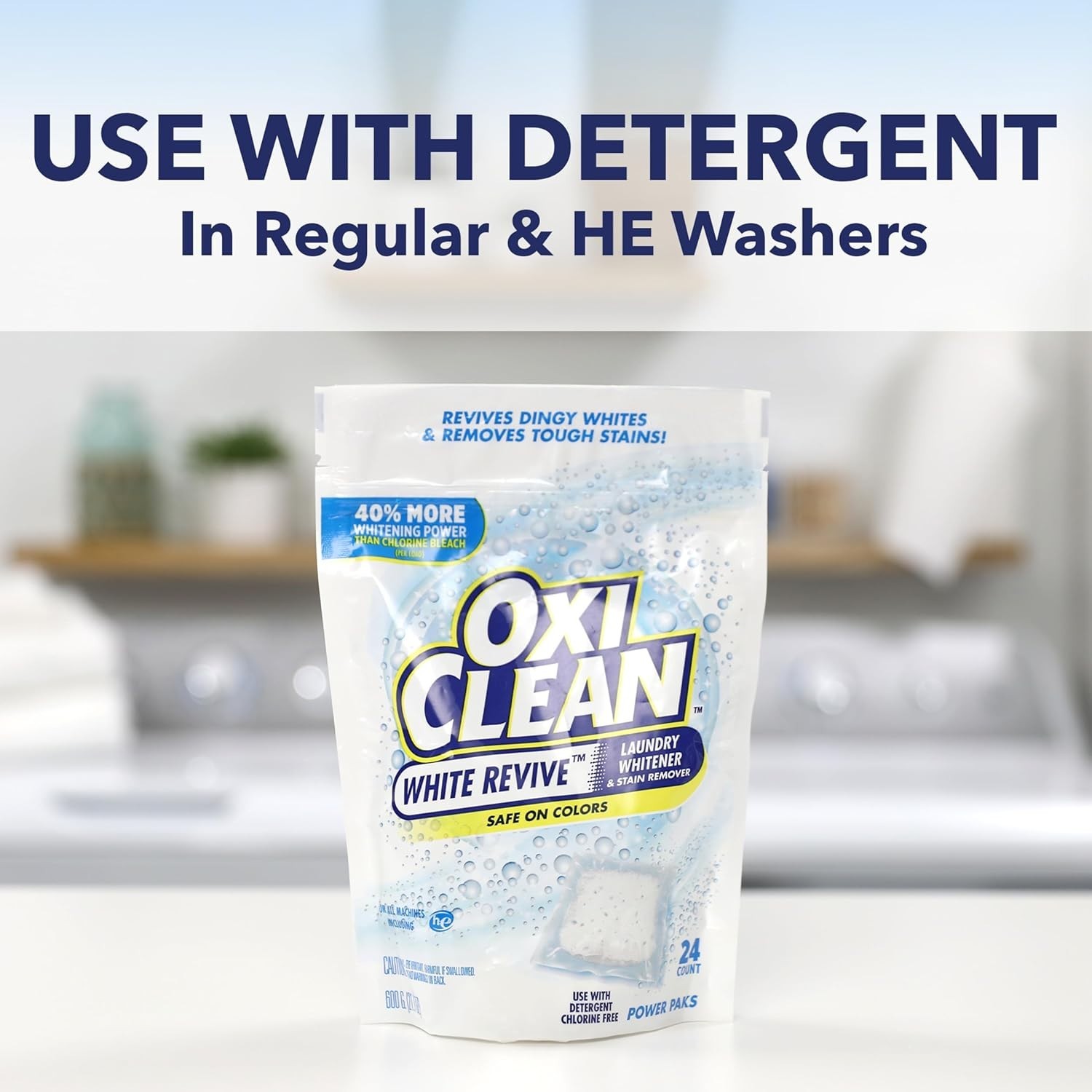 Oxi Clean White Revive – Laundry Whitener and Stain Remover Packs – 24 count