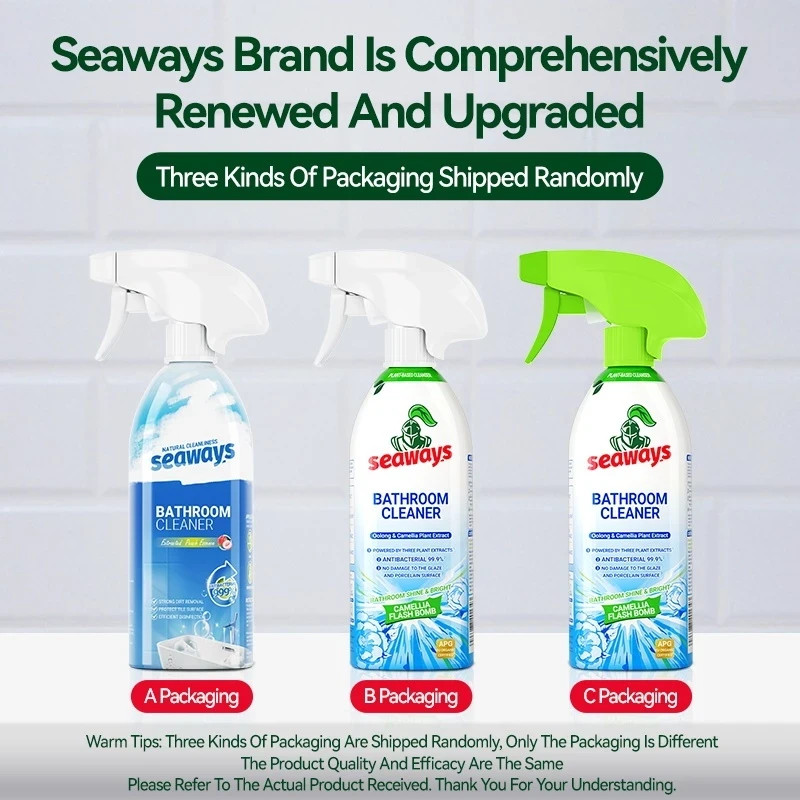 Seaways Bathroom Cleaner Spray 480g Limescale Soap Scum Remover Plant Based