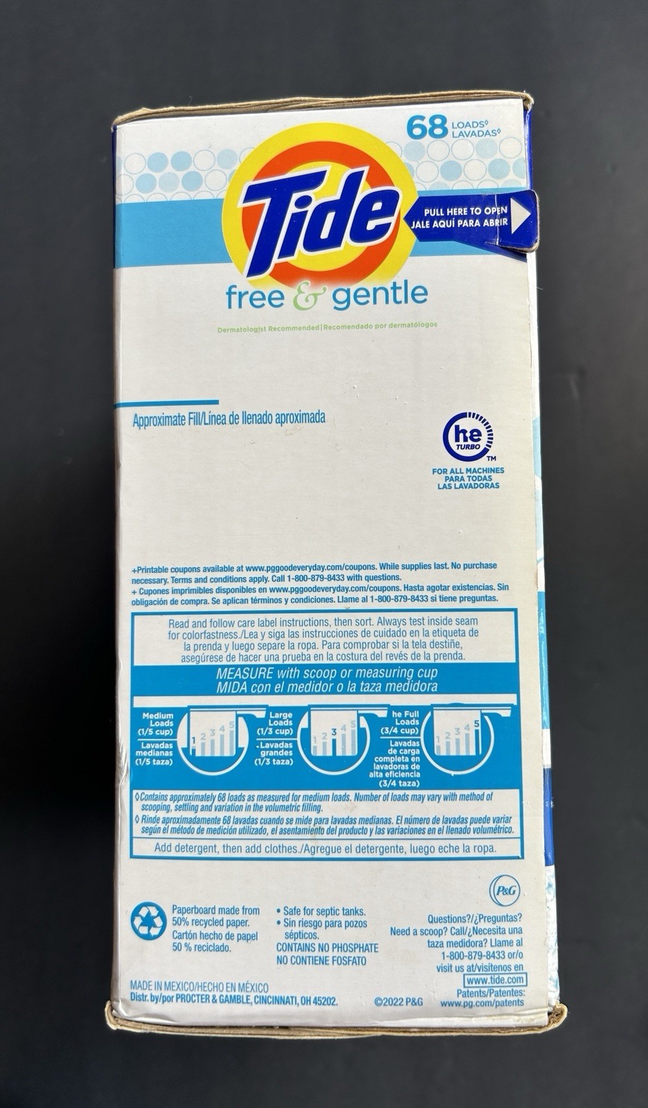 Tide Free & Gentle Powder Detergent 95 oz 68 Loads New Unopened Discontinued