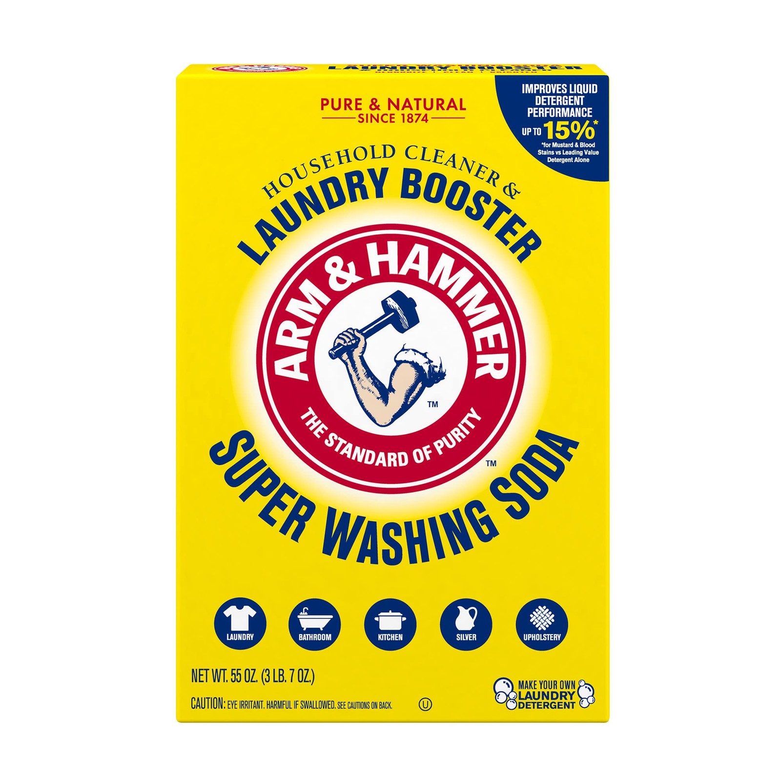 ARM & HAMMER Super Washing Soda Household Cleaner 55 Ounce (Pack of 1), Multi