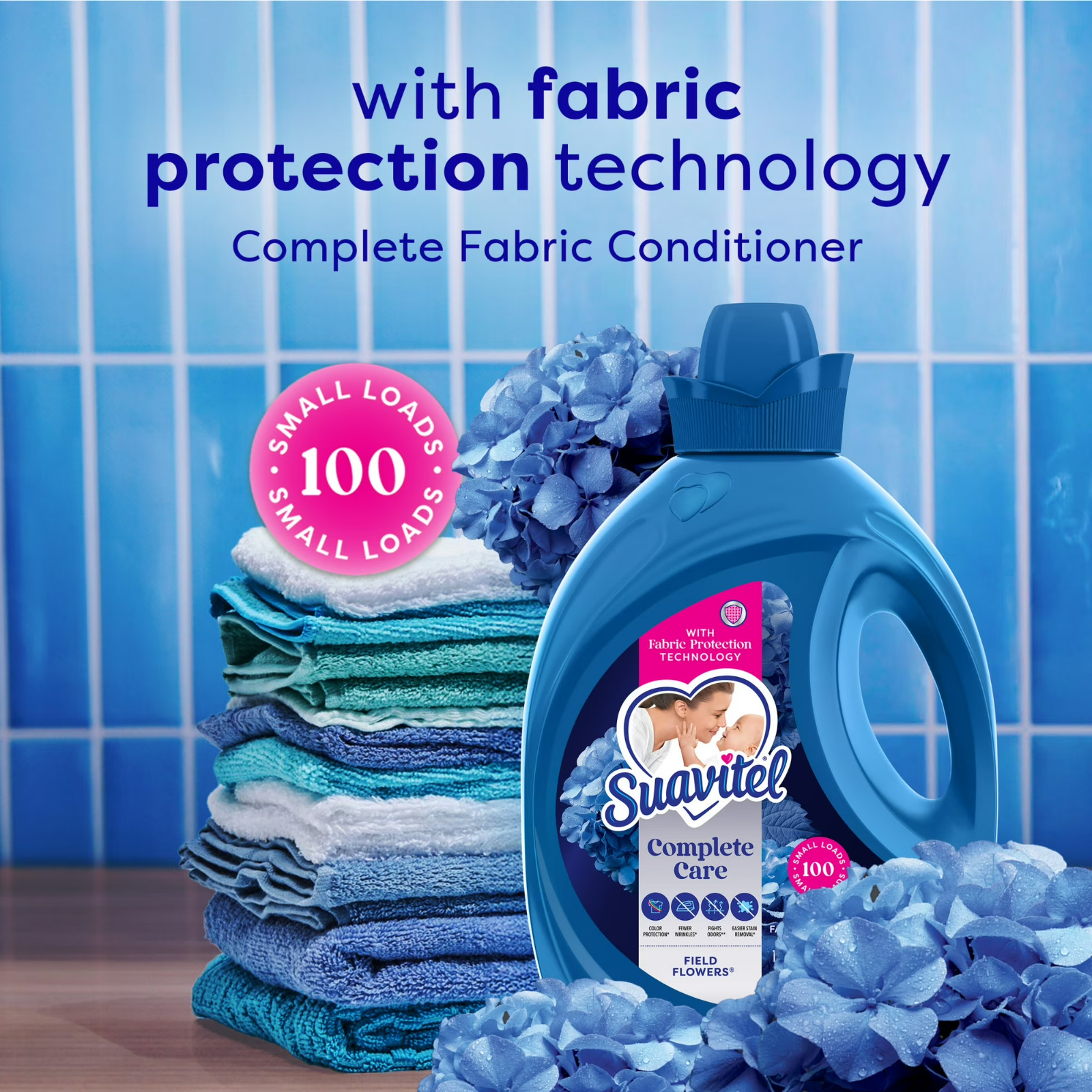 Suavitel Complete Fabric Softener Field Flowers 100 fl oz Bottle- Free Shipping