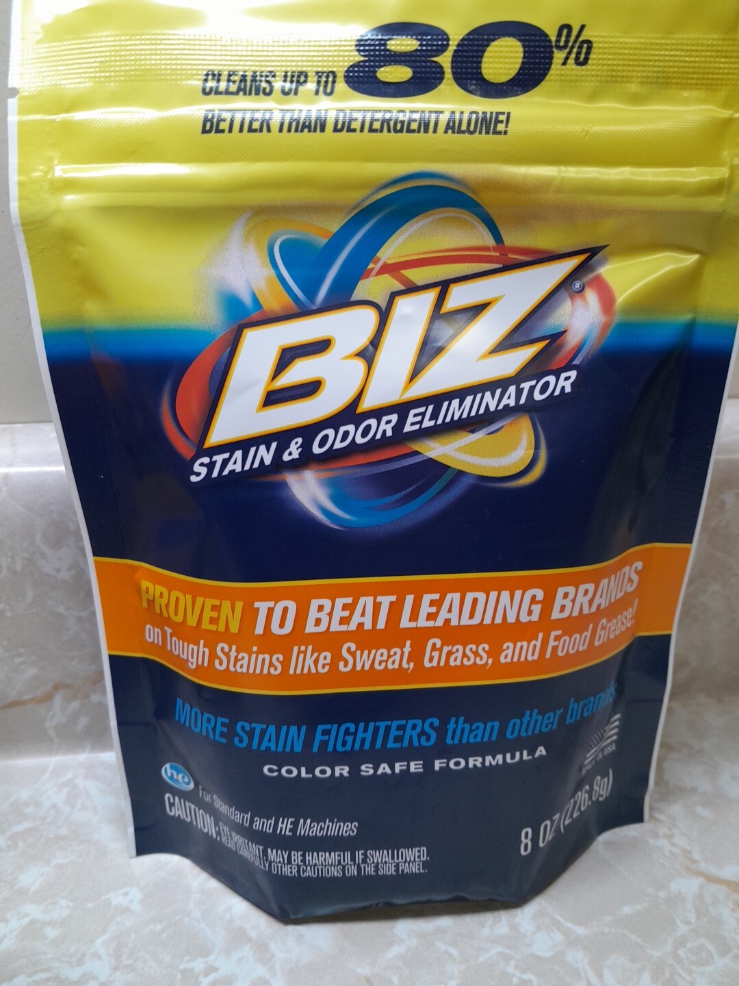 3 BIZ Stain & Odor Eliminator Laundry Detergent Pow Booster Color Safe 8 Oz Ea
