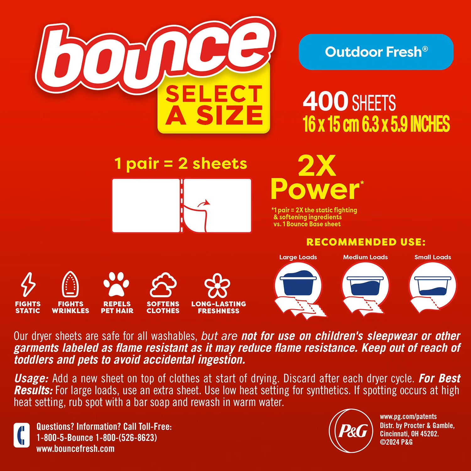 Bounce Select a Size Dryer Sheets, Outdoor Fresh, 400 Ct – Soft & Fresh Laundry