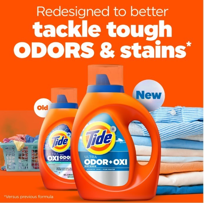 Tide Ultra Oxi Liquid Laundry Detergent Odor Defense 148 oz 105 Loads, HOT DEAL