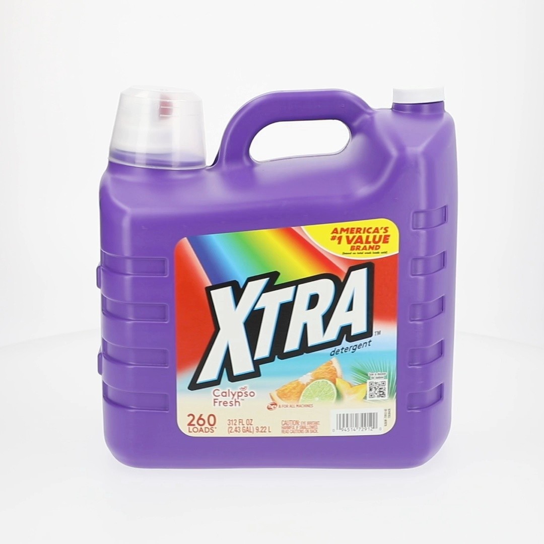 Xtra Liquid Laundry Detergent Soap, Calypso Fresh Scent, 312 fl oz, 260 Loads