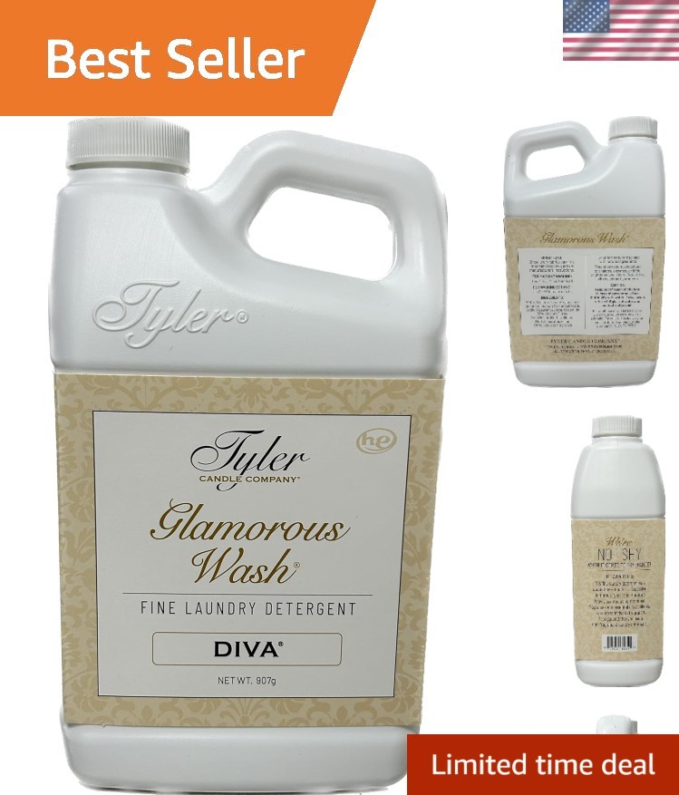 Tyler Glam Wash Laundry Detergent, Diva 907g, Liquid, 32 FL Oz 0.95L HE Safe