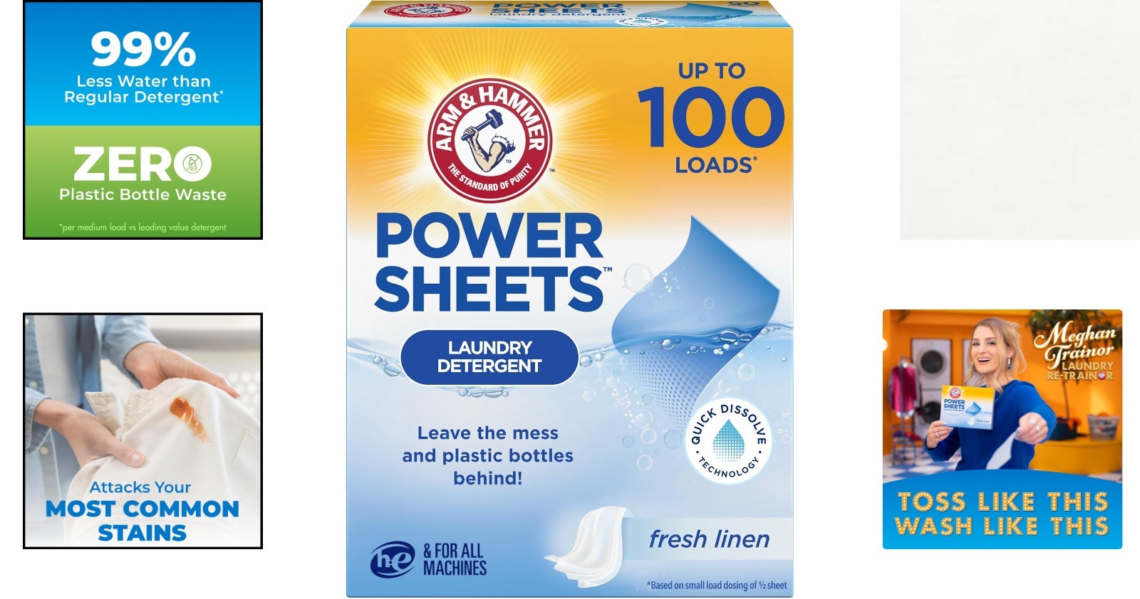 50 Pre-Measured Fresh Linen Laundry Sheets – Efficient, Eco-Friendly Cleaning