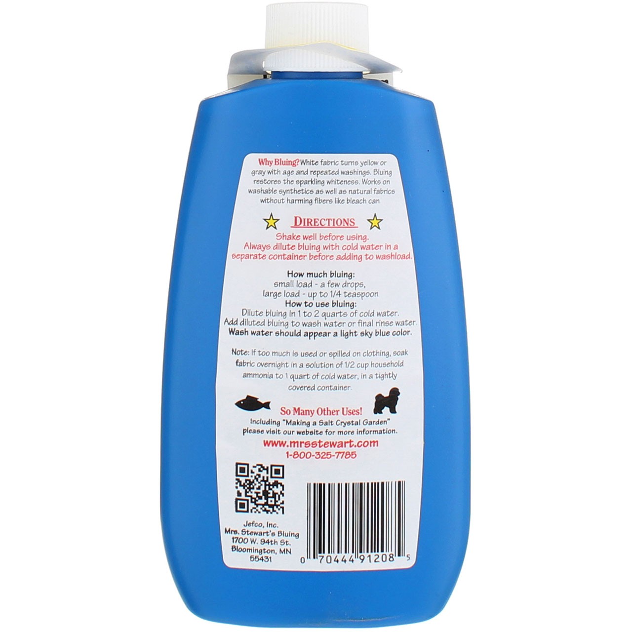 4 Pack Mrs. Stewart’s Concentrated Liquid Bluing, 8 fl oz