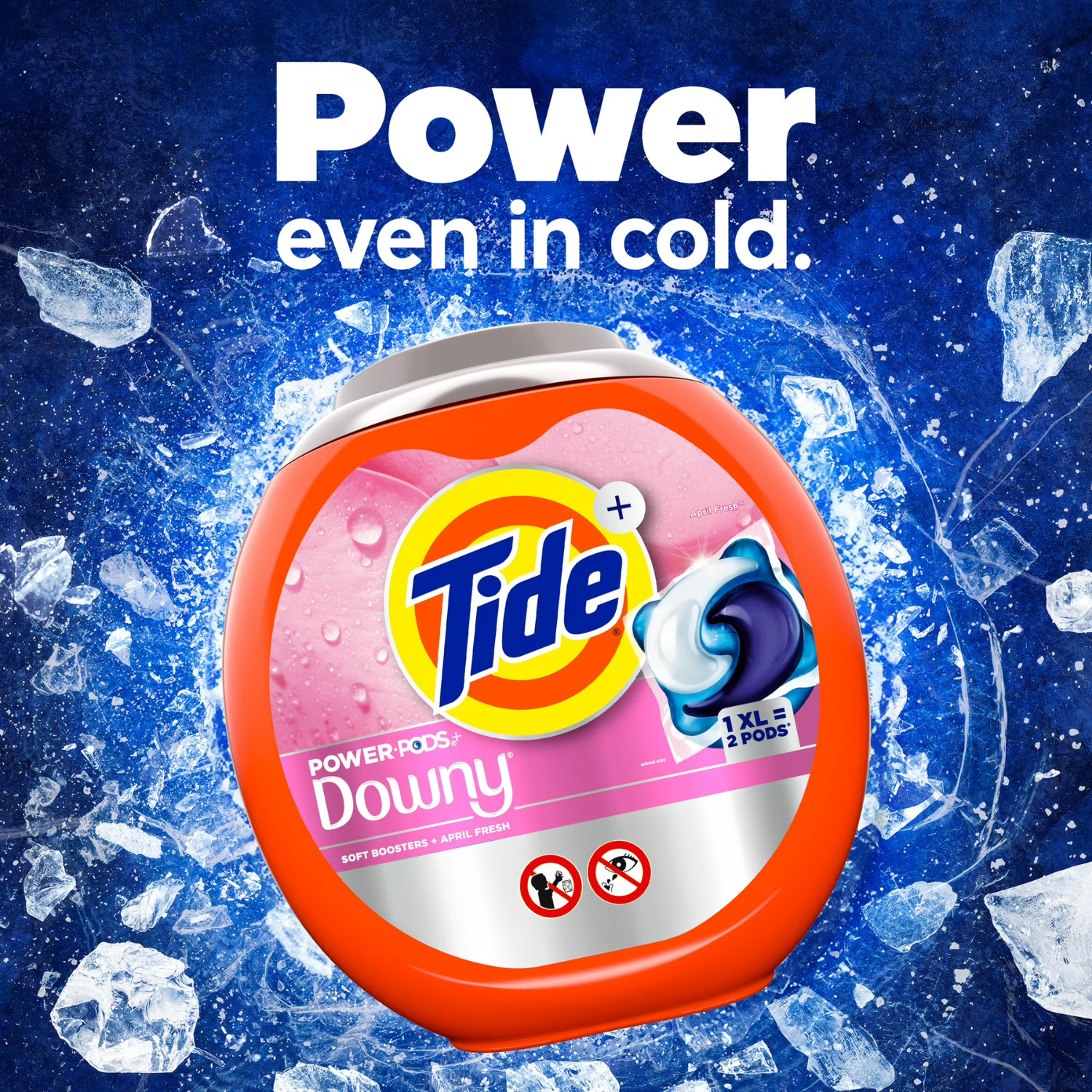 Tide Power PODS with Downy April Fresh Laundry Detergent Pacs 45 Ct, 2 Pack