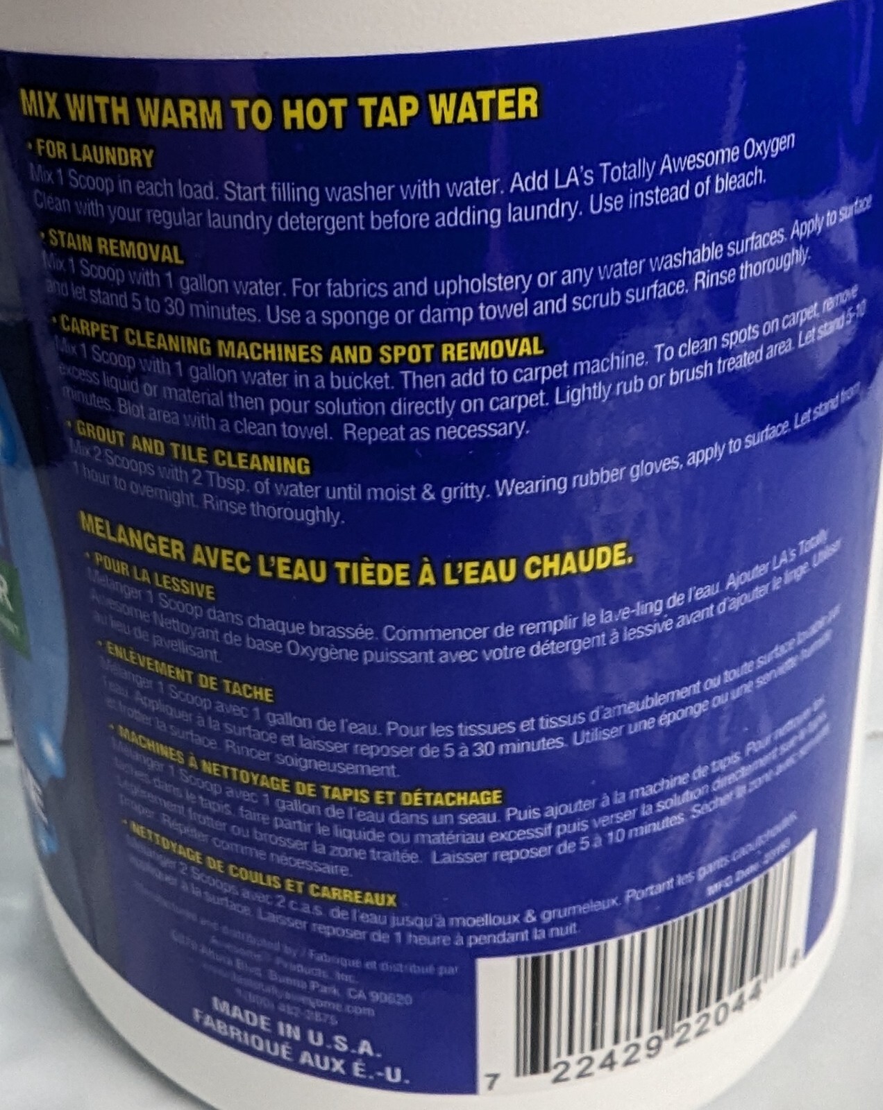 LA’s Totally Awesome Power Oxygen Base OXY CLEANER 15oz Chlorine Free Laundry +